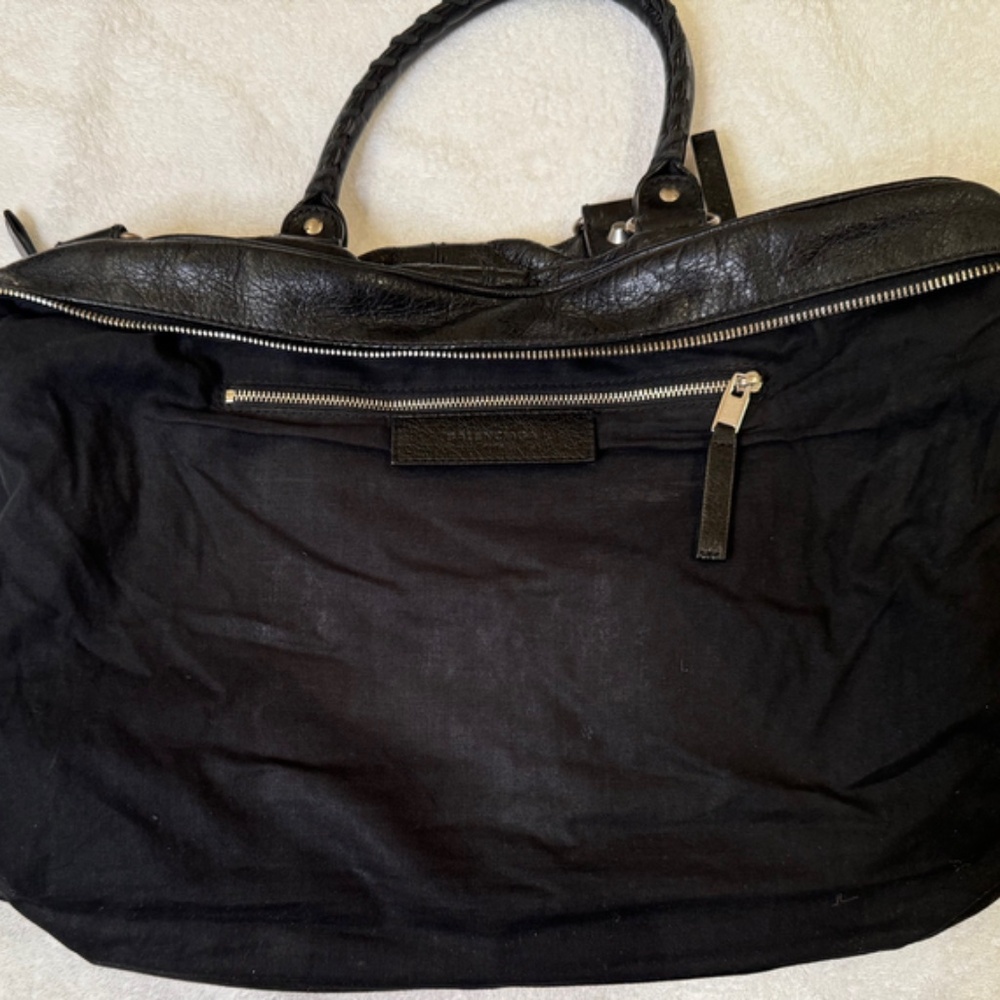 BALENCIAGA BLACK LAMBSKIN LEATHER - UNISEX WORK BAG - Picture 12 of 16